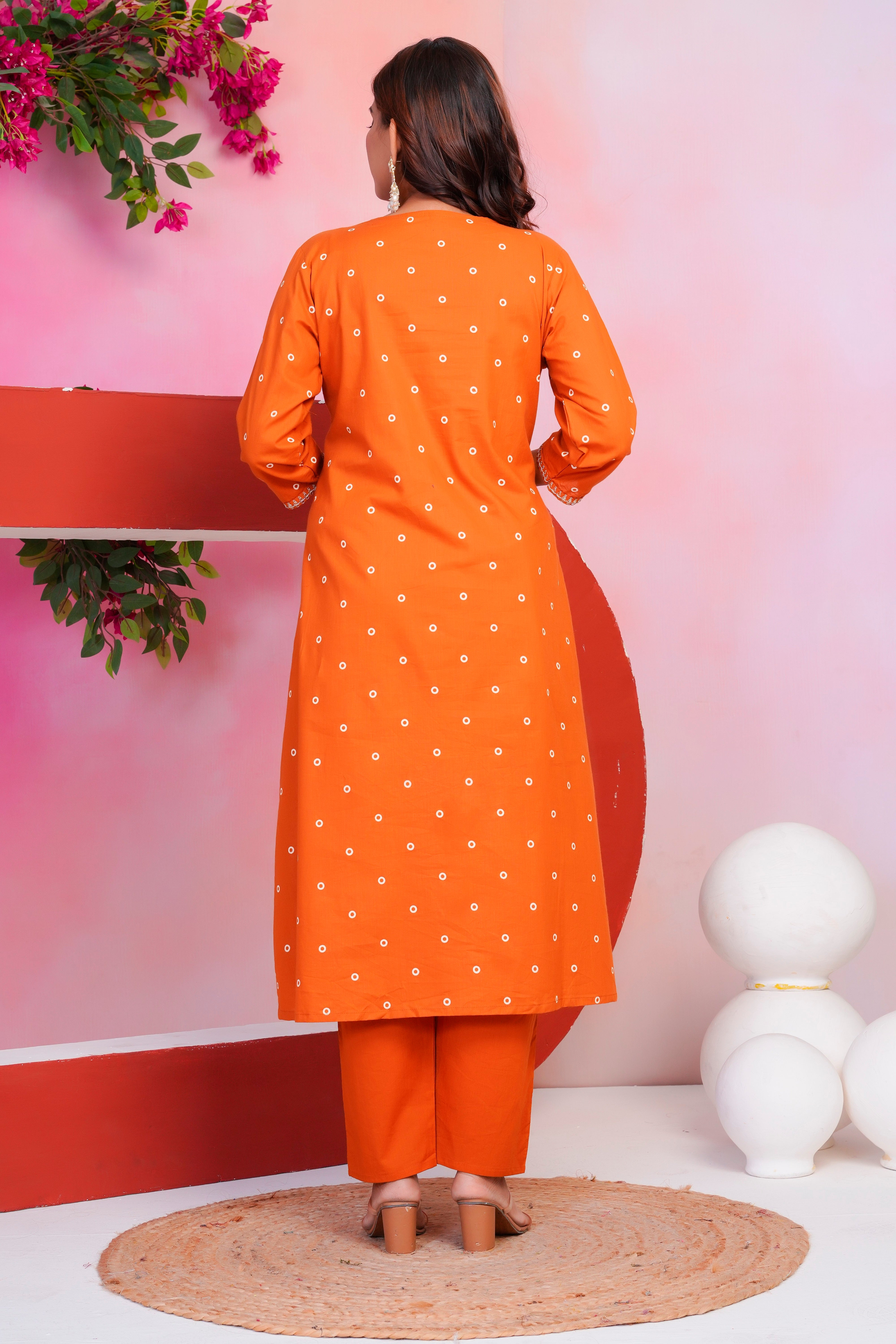 Paisley Handwork A Line Mul Cotton Suit