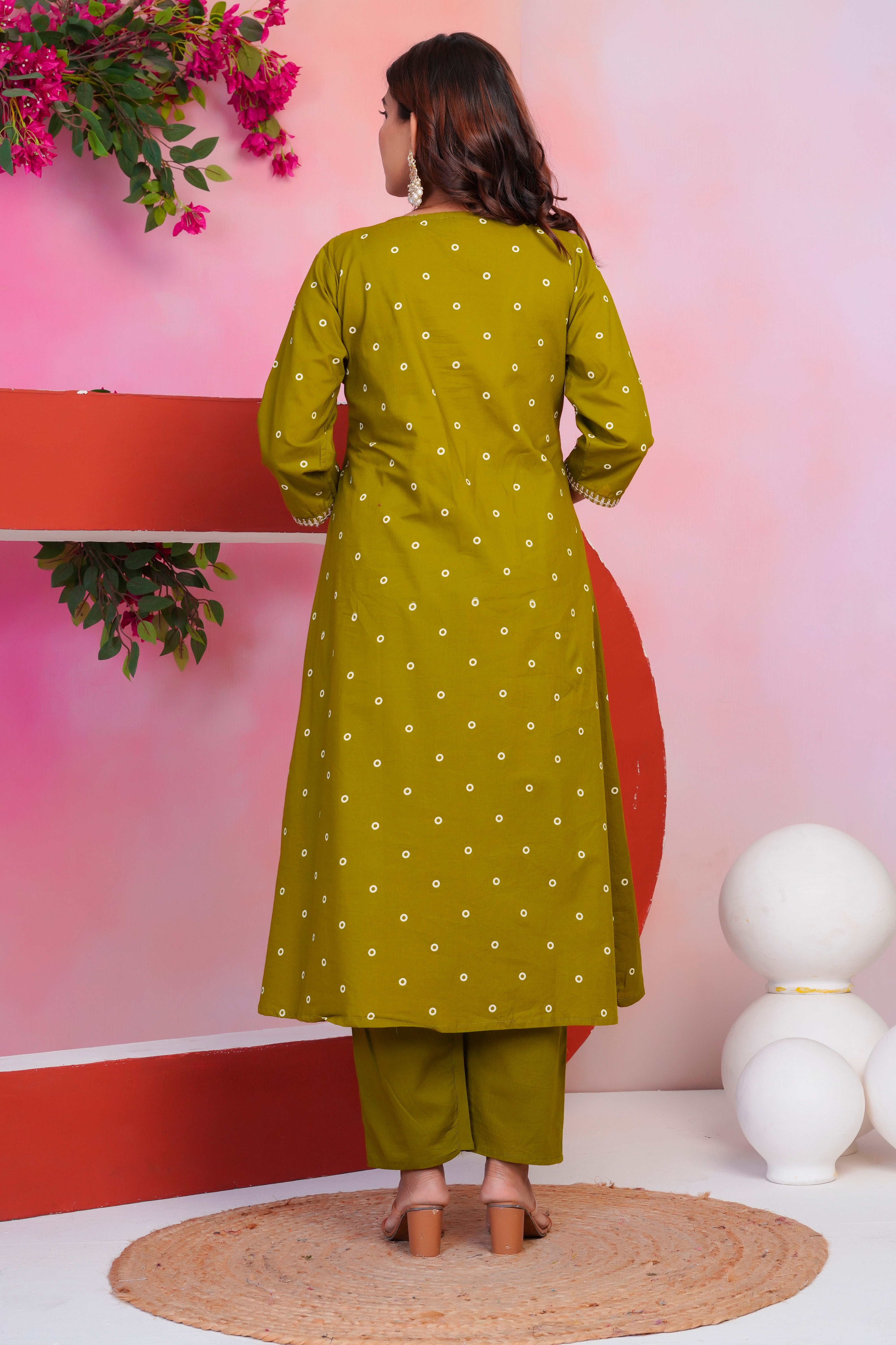Paisley Handwork A Line Mul Cotton Suit