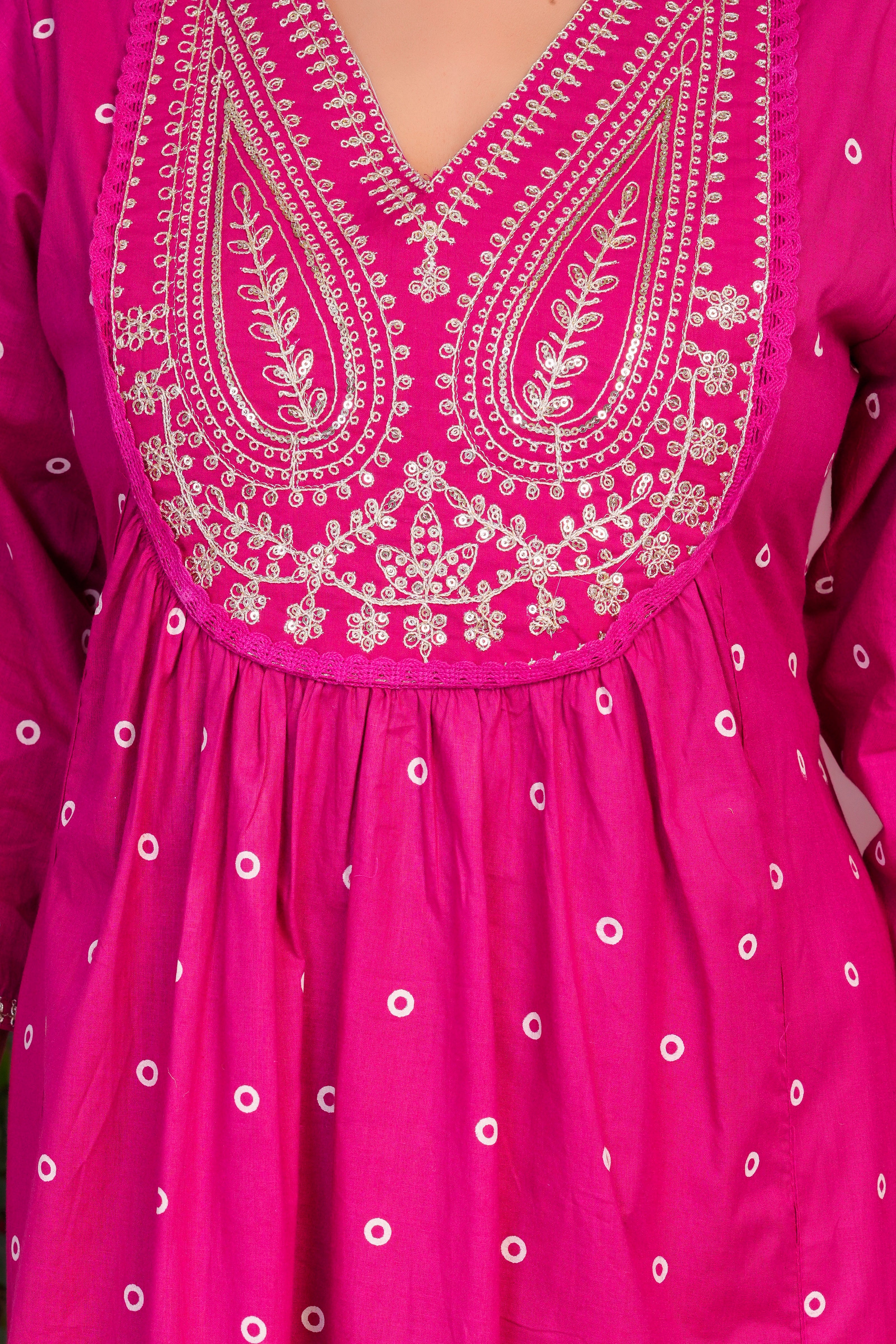 Paisley Handwork A Line Mul Cotton Suit